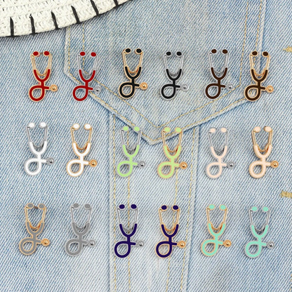 Creative 18 Styles Colorful Brooches Doctor Nurse Stethoscope Enamel Pins Medical Denim Jackets Bag Jewelry Button Badges