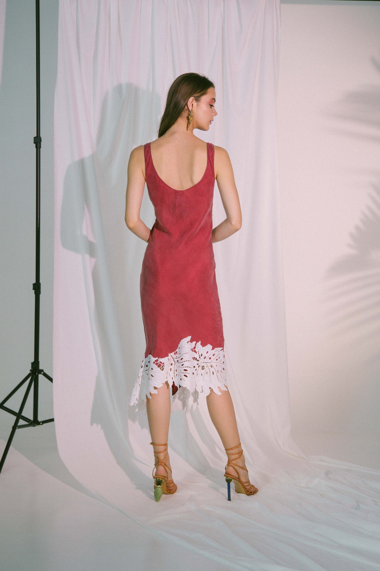 Eros Midi Dress in Claret