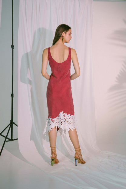 Eros Midi Dress in Claret