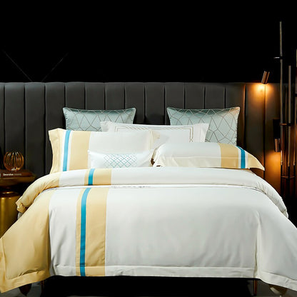 New 1000TC Egyptian Cotton Bedding Sets Queen King Size Bed Duvet Cover Flat /Fitted Sheet Linen Set Pillowcase 4pcs Bed Set