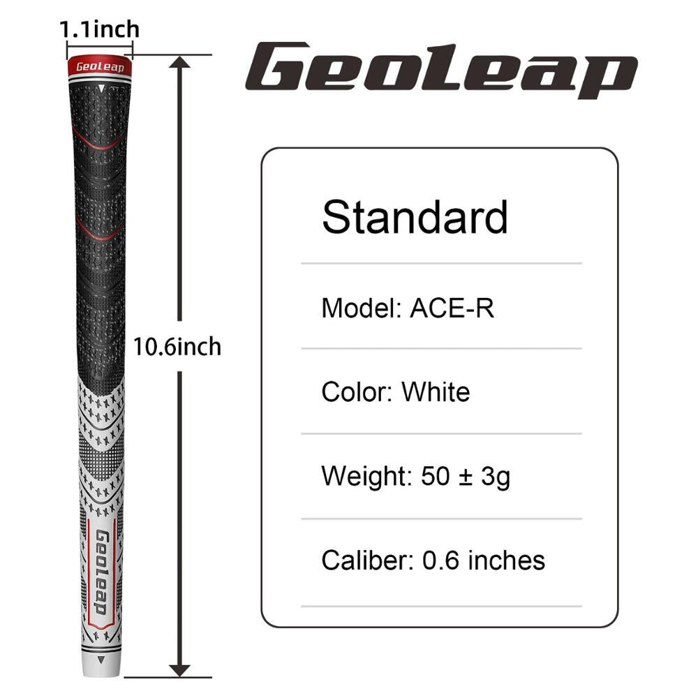 Geoleap Golf Grips 10pcs/Lot, Back Rib，Multi Compound  Hybrid Golf Club Grips, Standard, 7 Color. Fress Shipping