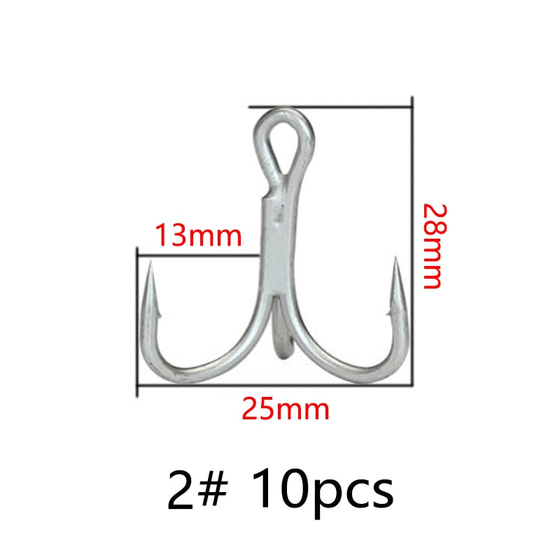 Balleo 5/10pcs Sharp Quadruple Reinforced Triple Anchor Hook Treble Three Fishing Hooks 4X Times Lure Three Fork Three Claw Hook