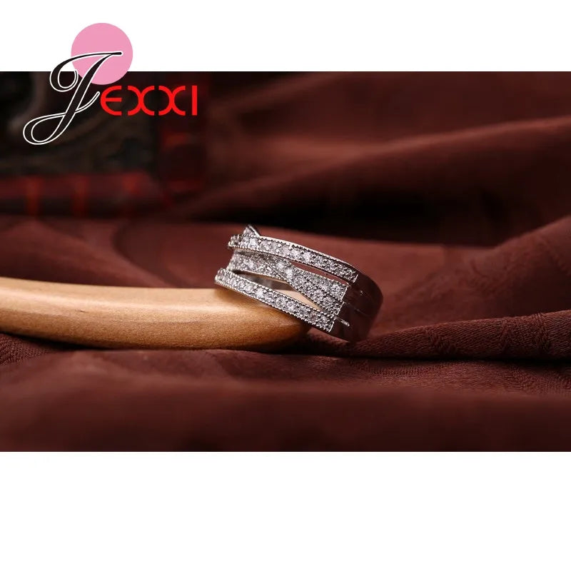 New Fashion Rings for Women Party Elegant Luxury Bridal Jewelry 925 Sterling Silver Wedding Engagement Ring High Quality
