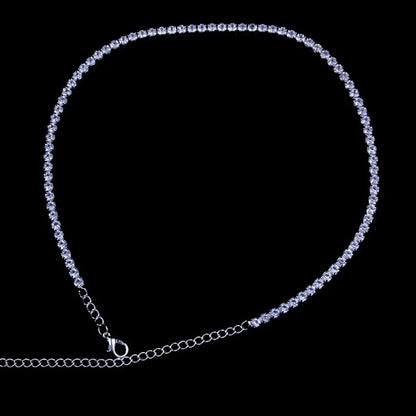 Stonefans Bling Letter Necklace Tennis Chain Custom Women Charming Statement Crystal Name Initial Choker Collar Necklace Jewelry