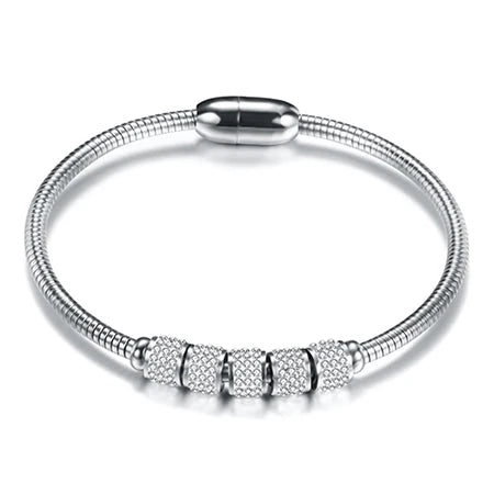 Drop Shipping Fashion Woman Bracelet and Bangles With Magnetic Clasp Women Stainless Steel Bracelet Bangles Jewelry