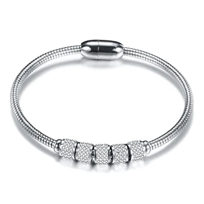 Drop Shipping Fashion Woman Bracelet and Bangles With Magnetic Clasp Women Stainless Steel Bracelet Bangles Jewelry