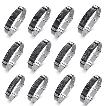 Meaeguet Personalized Bangle Men's Slide Mesh Bracelet Customized Name Wristband Stainless Steel Male Bileklik Pulseira