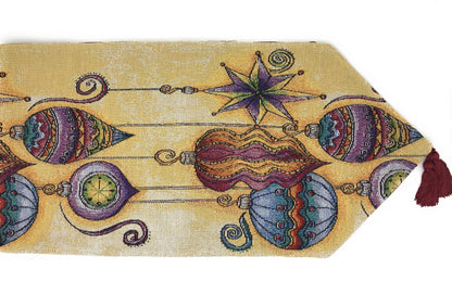 DaDa Bedding Set of 8 Pieces Bohemian Ornaments Table Tapestry - 4 Placemats, 2 Table Runners, 2 Throw Pillow Covers (14