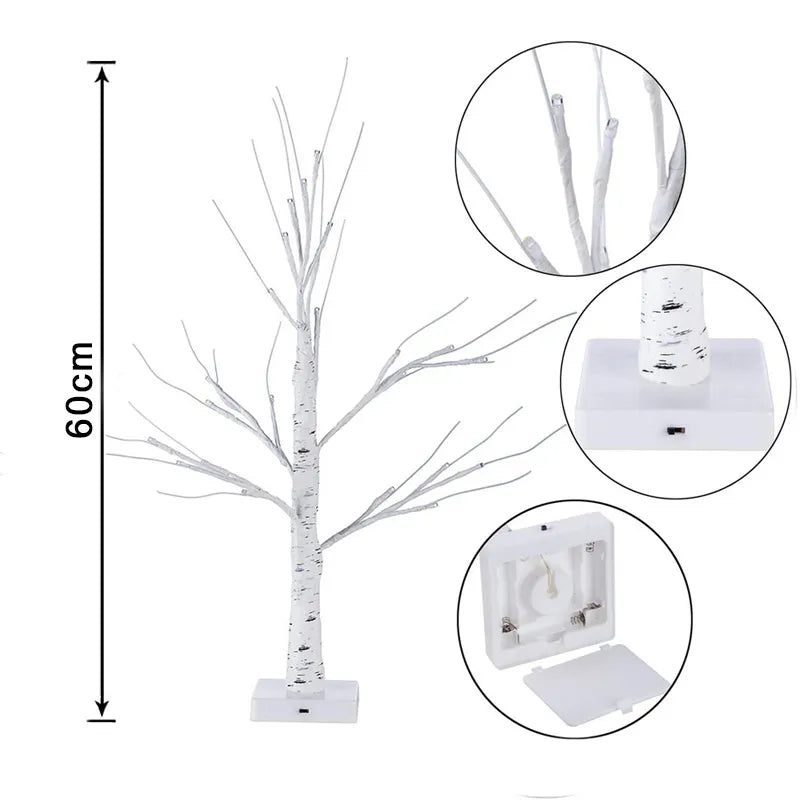 Ramadan Decorations Led Birch Tree Light EID Mubarak Decoration for Home Artificial Tree Lamp Ramadan Kareem Eid Al Adha Party