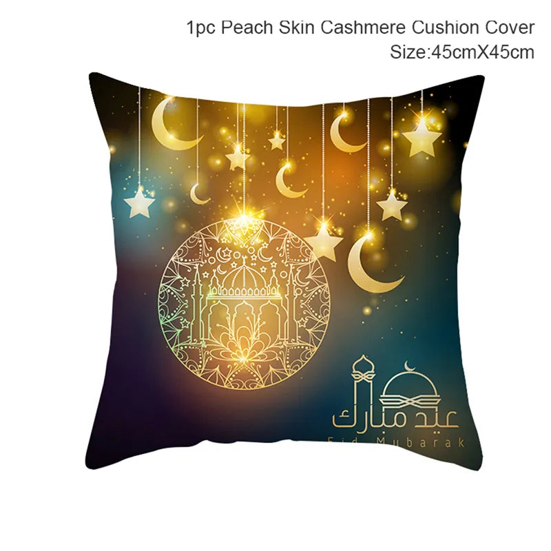 Ramadan MUBARAK Cushion Cover Eid Mubarak Decoration Islamic Muslim Party Favors Islam Eid Al Adha Ramadan Kareem 45x45cm