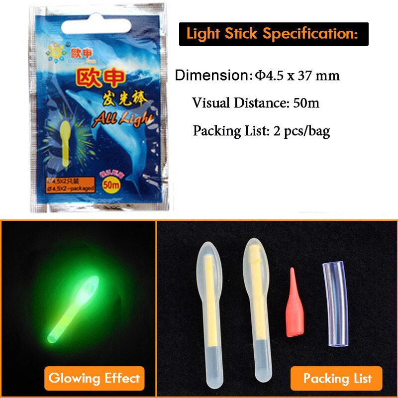 WLPFISHING Lightstick (25pcs or 10pcs) 5bags/Lot Fishing Float Electic Floaters Luminous Light Stick Fluorescent Glowing Stick
