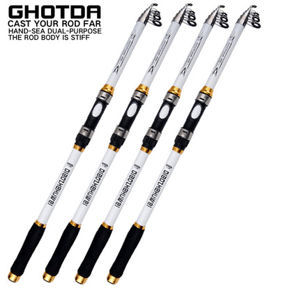 GHOTDA Sea Pole Carbon FRP Material Fishing Rod Quality 2.1m - 3.6m Telescopic Fishing Rod Carbon Fiber Spinning Rod