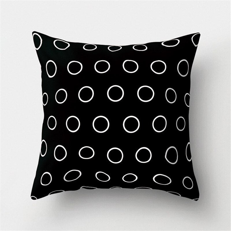 45x45cm Black White Geometric Cushion Cover Car Pillowcase Sofa Cushions Decorative Pillowcover Home Decor Pillow Cases