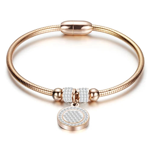 Drop Shipping Fashion Woman Bracelet and Bangles With Magnetic Clasp Women Stainless Steel Bracelet Bangles Jewelry