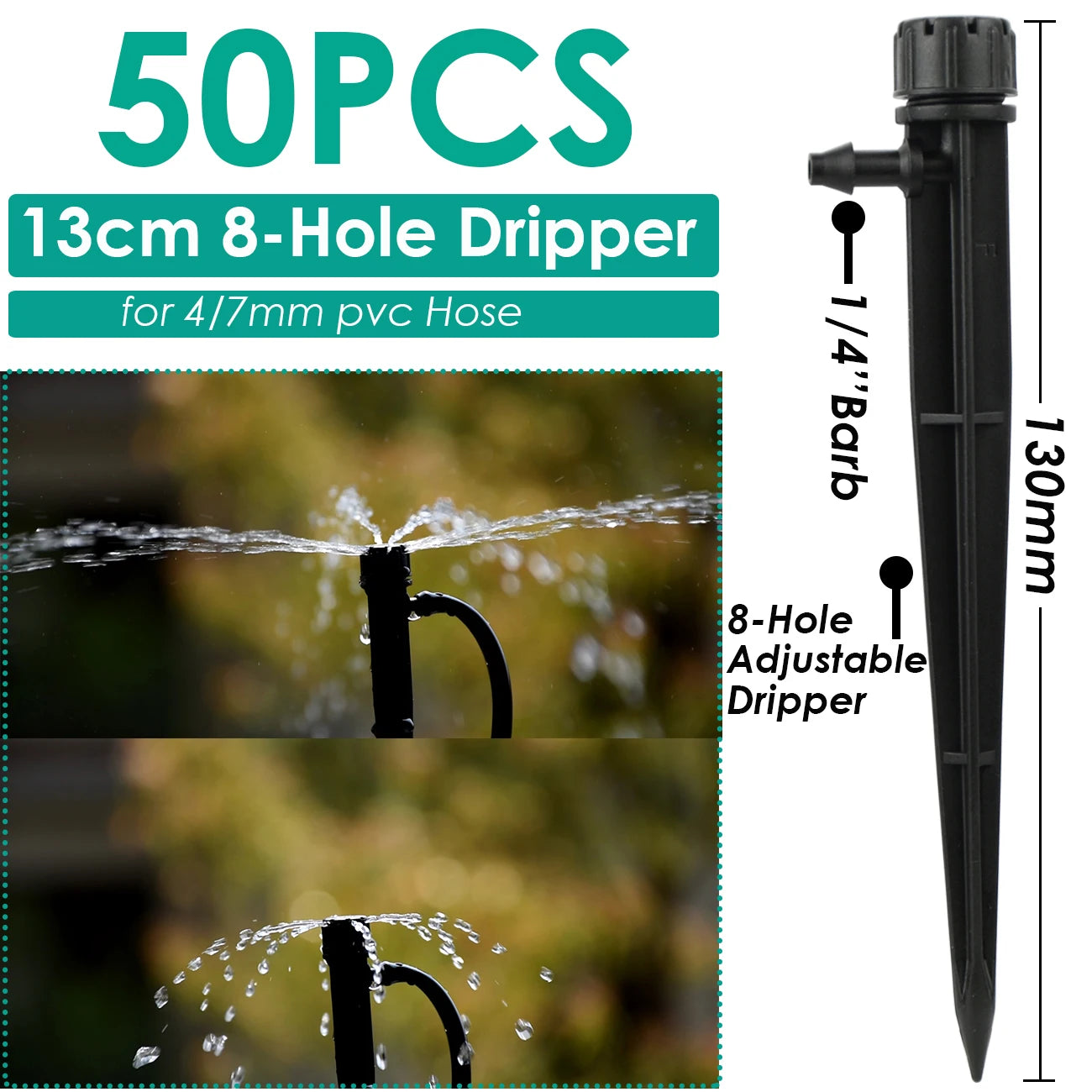 KESLA Garden Watering Drip Irrigation Adjustable Sprinkler 360 Degree Dripper Inserting Ground Fit 4/7mm Hose Greenhouses Yard