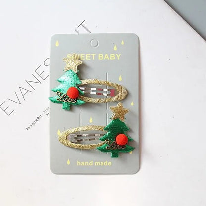 Christmas Hairpin Set Children Hair Accessories Holiday Princess Christmas Hairpin Girl Hair Accessories Side Clip
