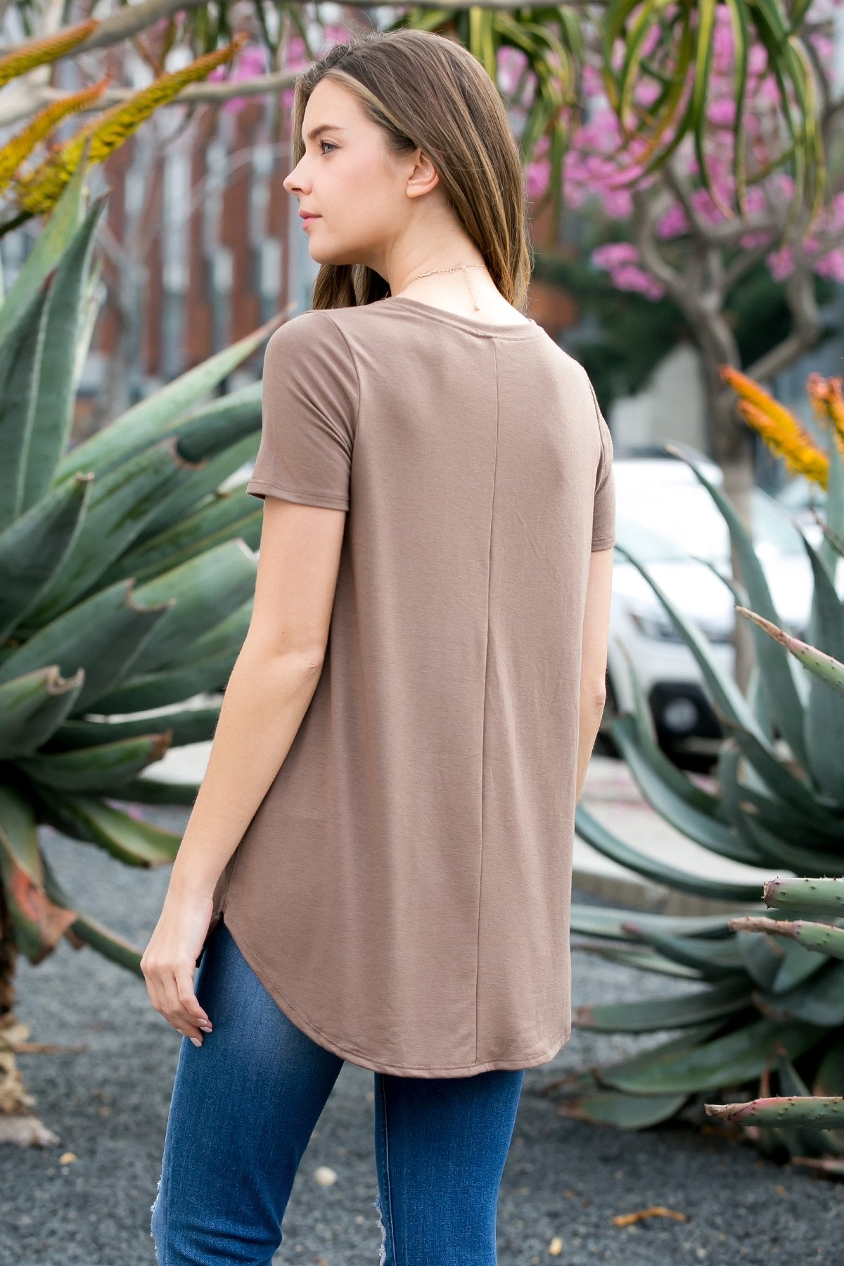 Short Sleeved Round Neck Boyfriend Tunic