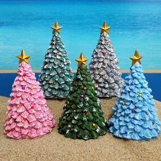 Handmade Miniature Christmas Tree Resin Figurines Crafts Ornament for Kids Christmas