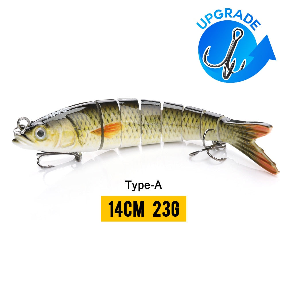 VTAVTA 10/14cm Sinking Wobblers Fishing Lures Jointed Crankbait Swimbait 8 Segment Hard Artificial Bait for Fishing Tackle Lure