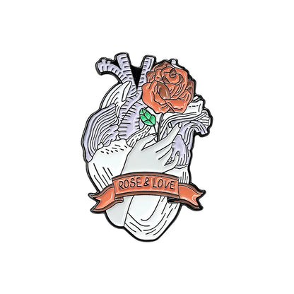 19style Anatomical Heart Enamel Pins Medical Anatomy Brooch Heart Neurology Pins for Doctor and Nurse Lapel Pin Bags Badge