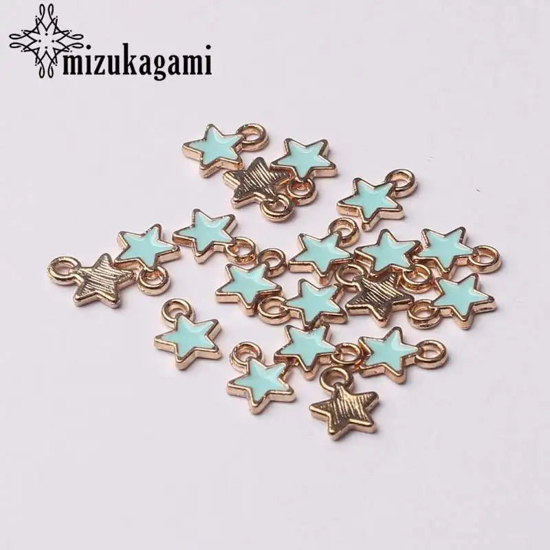 Zinc Alloy Black White Enamel Charms Mini Stars Charms 6mm 50pcs/Lot for DIY Jewelry Making Finding Accessories