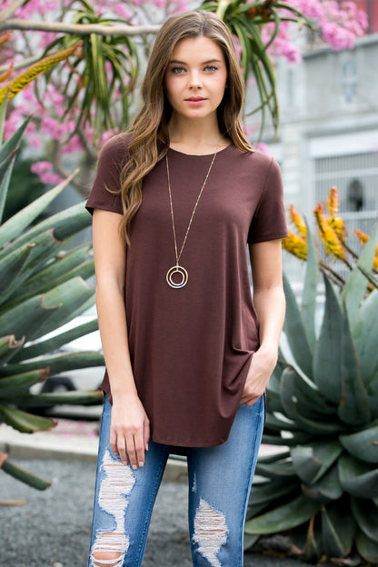 Short Sleeved Round Neck Boyfriend Tunic
