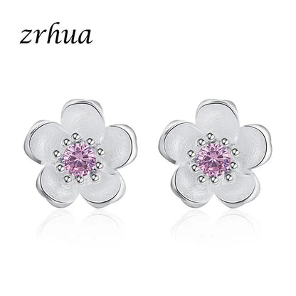 Newest 925 Sterling Silver Needle Women's Jewelry Cute Chic Stud Earrings for School Girls Kids Lady Birthday S925 Stamp