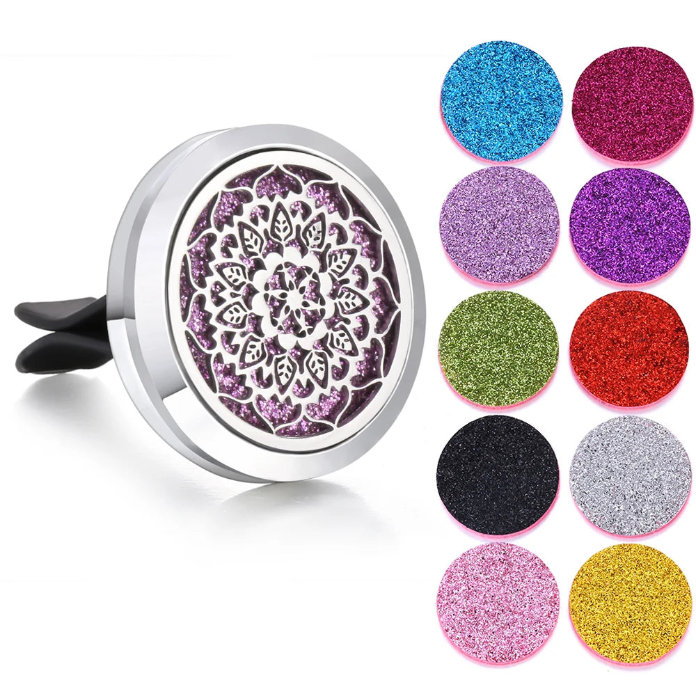 New Aromatherapy Jewelry Car Perfume Air Freshener Car Clip Tree of Life Aroma Essential Oil Diffuser Necklace Locket Pendants
