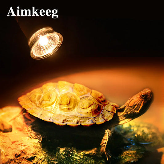 25/50/75w UVA+UVB 3.0 Reptile Lamp Turtle Heating Lamp Mini Pet Heat Bulb Amphibians Lizards Temperature Controller UV Light