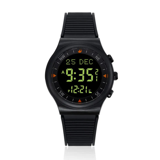 Muslim Azan Watch for Prayer With Qibla Compass Adhan Alarm Hijri Islamic Al Harameen Fajr Time Wristwatch Multi Languages