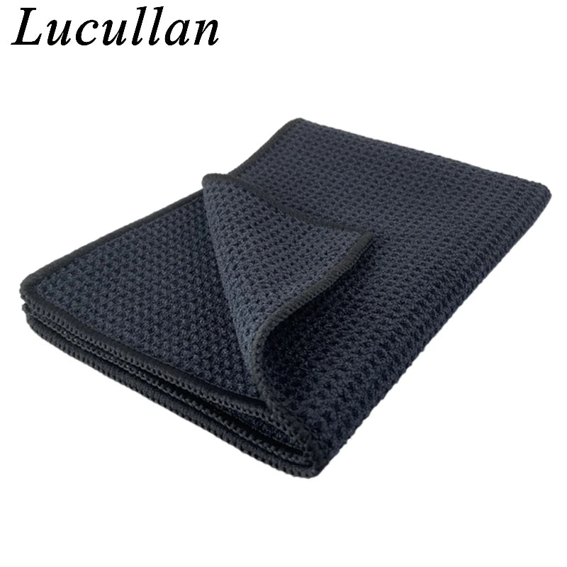 Lucullan Magic Power Super Absorbancy Waffle Weave Cloth 30X40CM 380GSM Microfiber Towels for Glass Paint and Interior