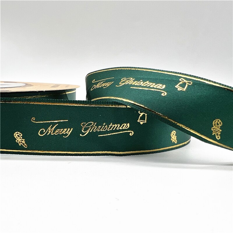 5yards 1inch 25mm Christmas Ribbon Printed Christmas Polyester Ribbon for Handmade Design Christmas Decoration