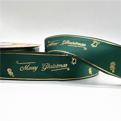 5yards 1inch 25mm Christmas Ribbon Printed Christmas Polyester Ribbon for Handmade Design Christmas Decoration