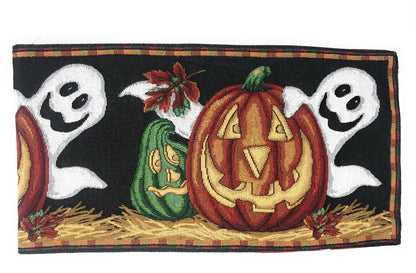 DaDa Bedding Halloween Pumpkins Table Runner, Harvest Orange Tapestry (12914)