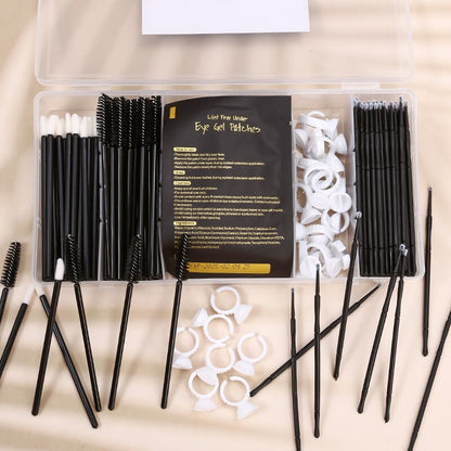 Eyelash Extension Set With Box Lashes Micro Brush Tape Glue Ring Eye Pad Disposable Mascara Applicator Eyelashes Tool