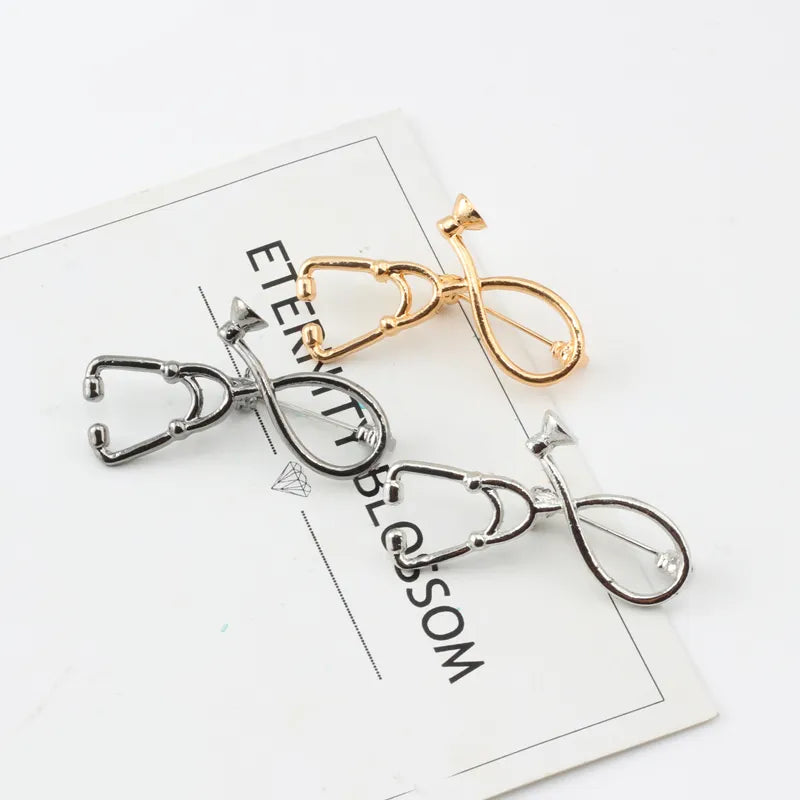 High Quality 2 Style Brooches Doctor Nurse Stethoscope Brooch Medical Jewelry Enamel Pin Denim Jackets Collar Badge Pins Button