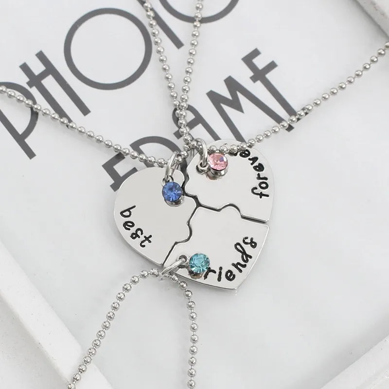 Best Friends Necklace for Women Couple Pendants Jewelry 2 Pcs/ Set Korean Fashion Harajuku Accessories
