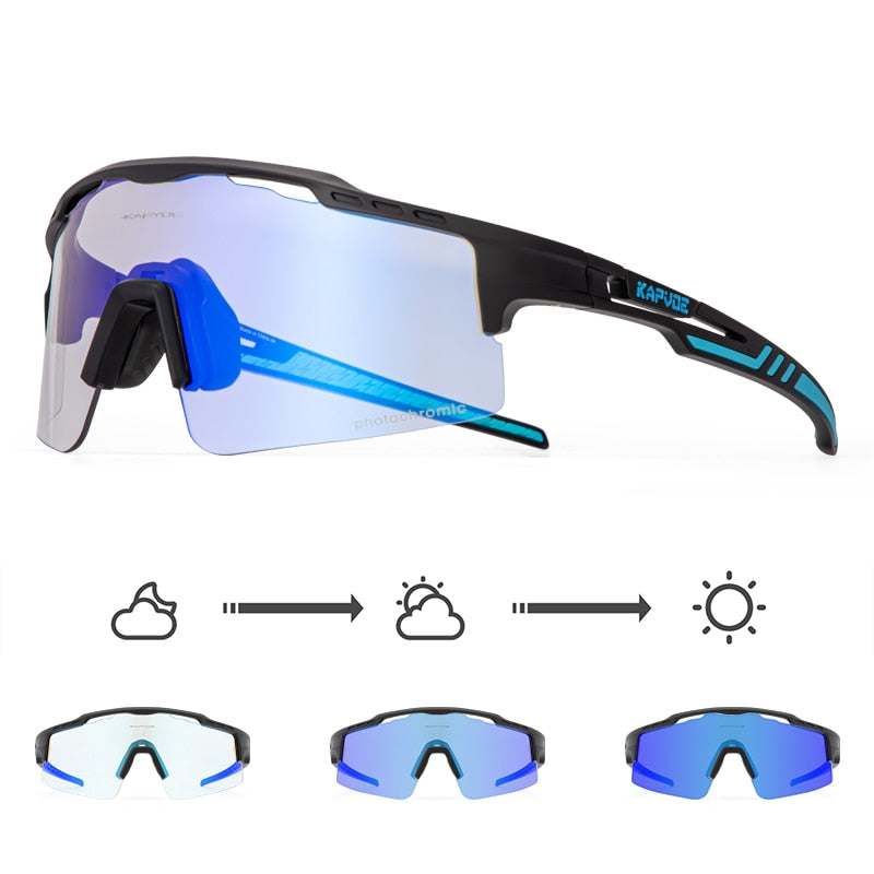Kapvoe New Photochromic Men Women Sunglasses MTB Road Cycling Glasses Outdoor Sports Glasses UV400 Bicycle Eyewear Bike Goggles