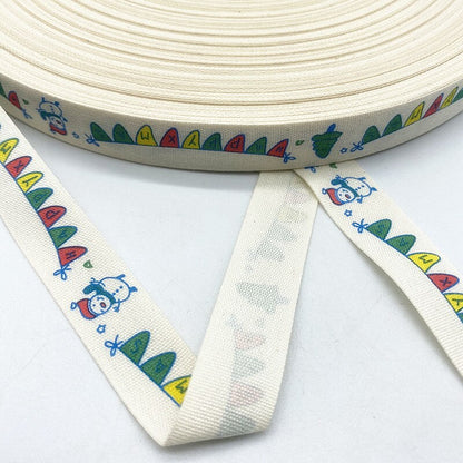 New 5yards 15mm Christmas Printed Polyester Cotton Ribbon DIY Wedding Christmas Party