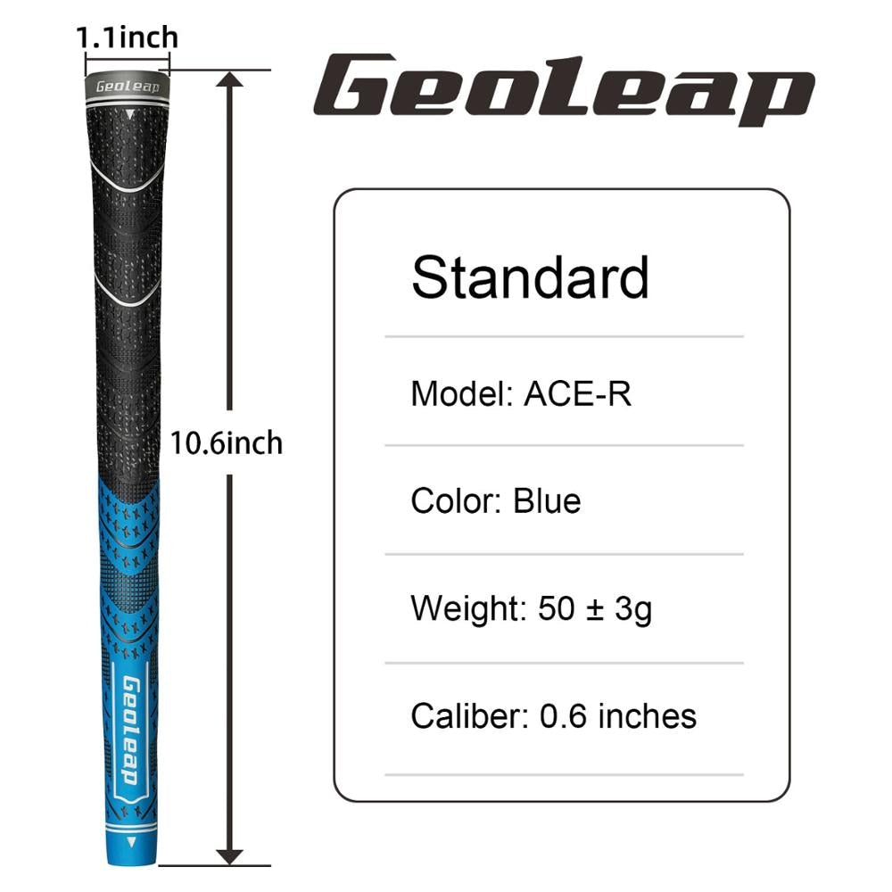 Geoleap Golf Grips 10pcs/Lot, Back Rib，Multi Compound  Hybrid Golf Club Grips, Standard, 7 Color. Fress Shipping