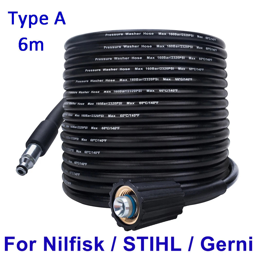 6~10m High Pressure Water Cleaning Hose Pipe Cord Pressure Washer Hose Car Washer Water Hose for Nilfisk STIHL Gerni HUSQVARNA