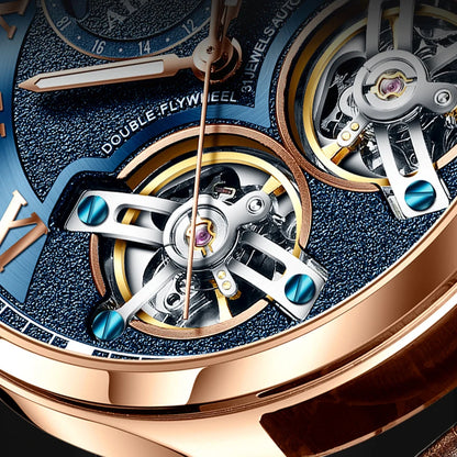 AILANG Original Design Men's Double Flywheel Automatic Mechanical Watch Fashion Leisure Business Luxury Clock