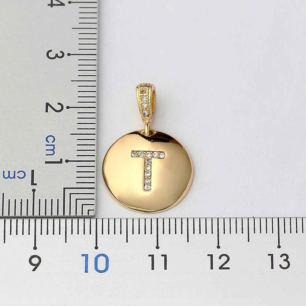 Nidin Women Girls Initial Letter Necklace 26 A-Z Charm Neck Pendants Copper CZ Jewelry Personal