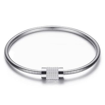 Drop Shipping Fashion Woman Bracelet and Bangles With Magnetic Clasp Women Stainless Steel Bracelet Bangles Jewelry