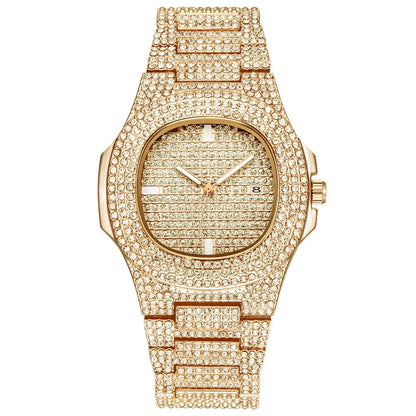New 2021 ICE Out Role Hip Hop Watch Diamond Watch Men Silver Steel Mens Quartz Watches Waterproof Relogio Masculino
