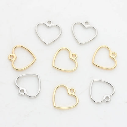 20pcs/Lot 12MM Zinc Alloy   Mini Sweet Hollow Love Heart Shape Charms for DIY Earrings Jewelry Making Accessories