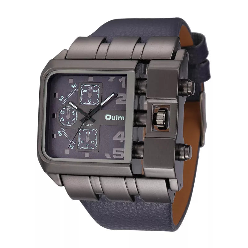 Oulm 3364 Casual Wristwatch Square Dial Wide Strap Men's Quartz Watch Luxury Brand Male Clock Super Big Men Watches Montre Homme