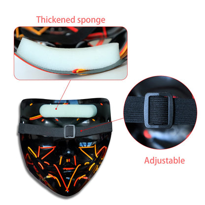 2022 Halloween Mask LED Light Up Mask Scary Mask for Festival Cosplay Halloween Costume Masquerade Parties,Carnival
