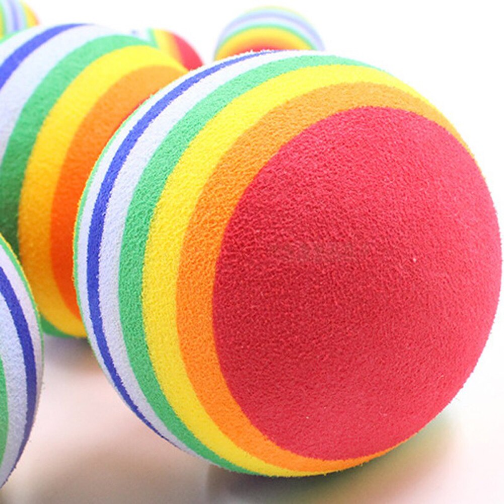 2pcs/Pack Diameter 63mm Big Golf Balls Cat Dog Puppy Pets Chew Ball Golf Practice Soft Rainbow Toys New Tennis Balls 9g/Pcs Golf