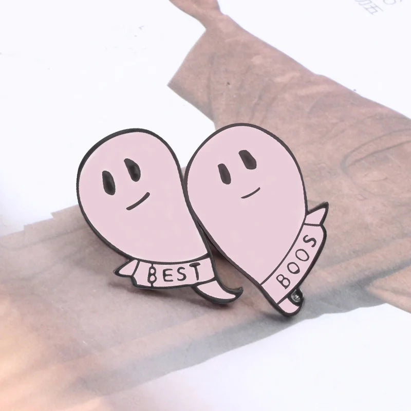 2pcs/Set Creative Brocken Heart Wine Bottle Earth Cup Pizza Enamel Pins BEST BUDS/BOOS Brooch Collar Pin Badges Corsage Jewelry